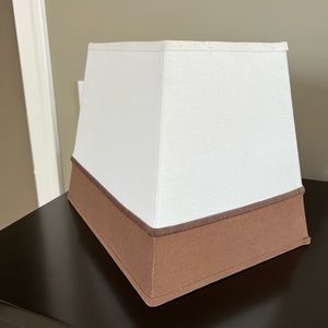 Modern Pottery Barn lamp shade in brown off white colors.  Adorable!